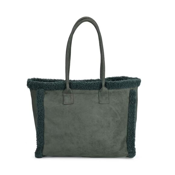 Tote Bag Green Faux Fur Plush - Picture 1 of 7